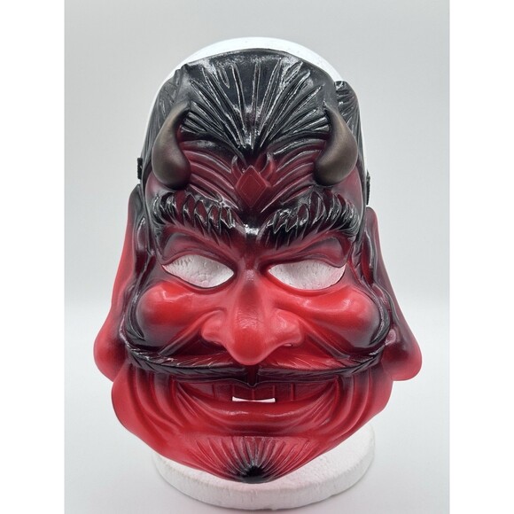Vintage 1997 Paper Magic Group Red Devil Satan Halloween Mask – Demon Face Latex - Picture 1 of 7